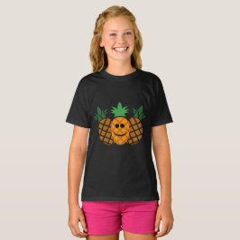 Happy Pineaple Design - Girls' Basic T - Shirt