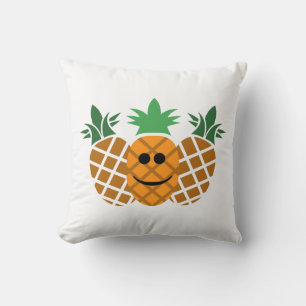 Happy Pineaple Design - Polyester-Throw-Kissen, T Kissen