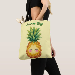 Happy Pineaple Summer Tote Bag