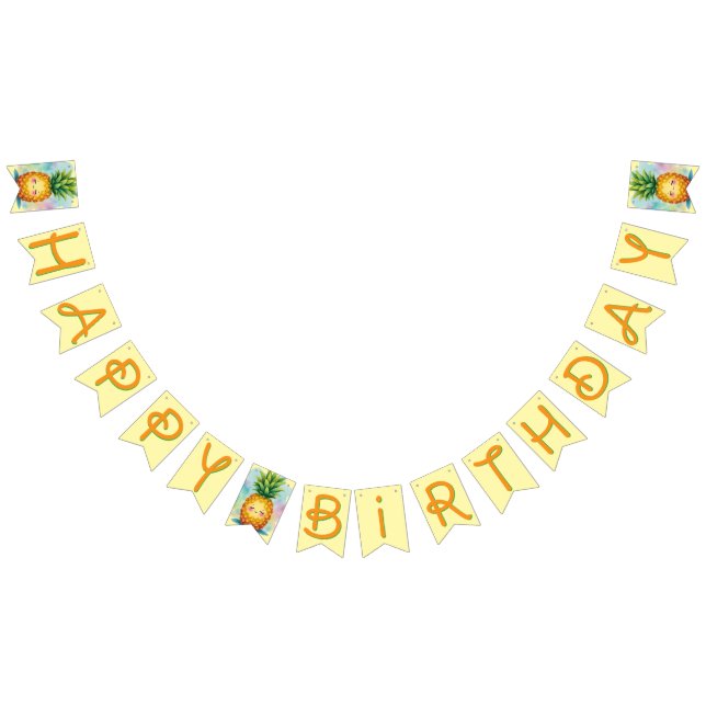 Happy Pineapple Bunting Banner for Birthday (Alle)