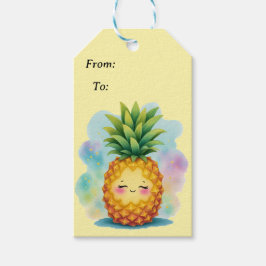 Happy Pineapple Gift Tag Geschenkanhänger