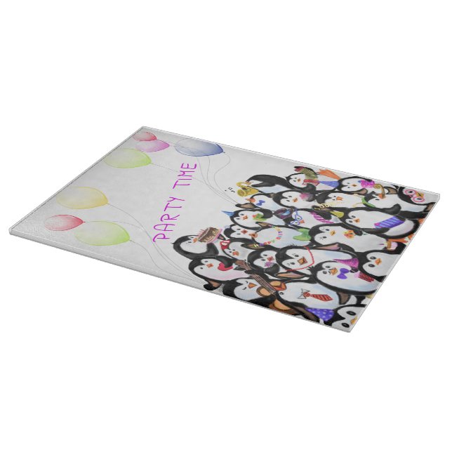 Happy Pinguins Party Cutting Board Schneidebrett (Ecke)