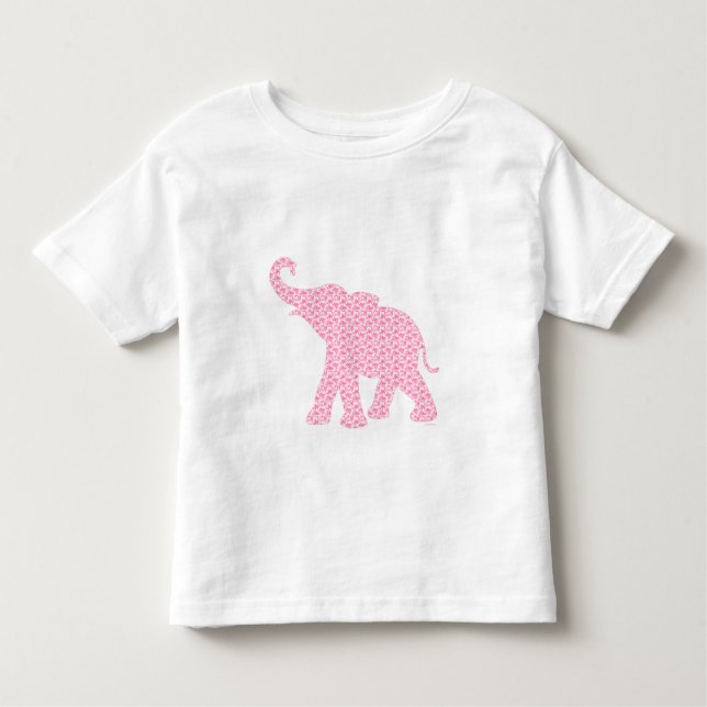 Happy Pink Elephant Art Muster Niedlich Kleinkind T-shirt (Vorderseite)