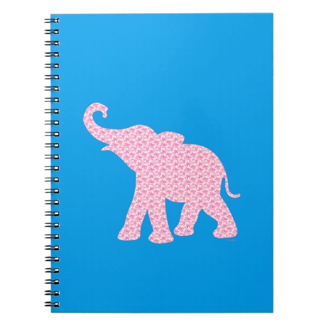 Happy Pink Elephant Art Muster Niedlich Notizblock (Vorderseite)