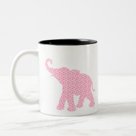 Happy Pink Elephant Art Muster Niedlich Zweifarbige Tasse