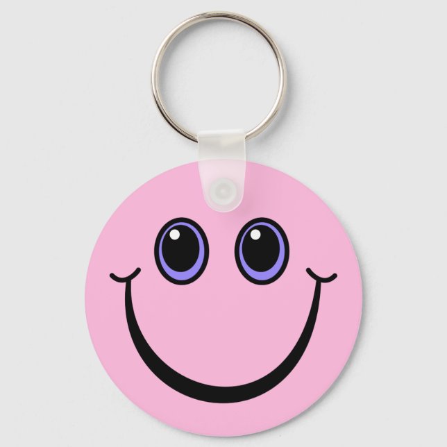 Happy Pink Face Schlüsselanhänger (Vorderseite)