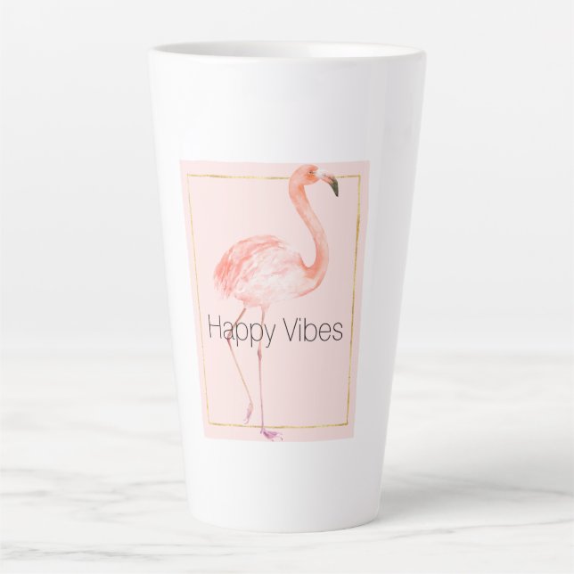 Happy Pink Flamingo Milchtasse (Vorderseite)