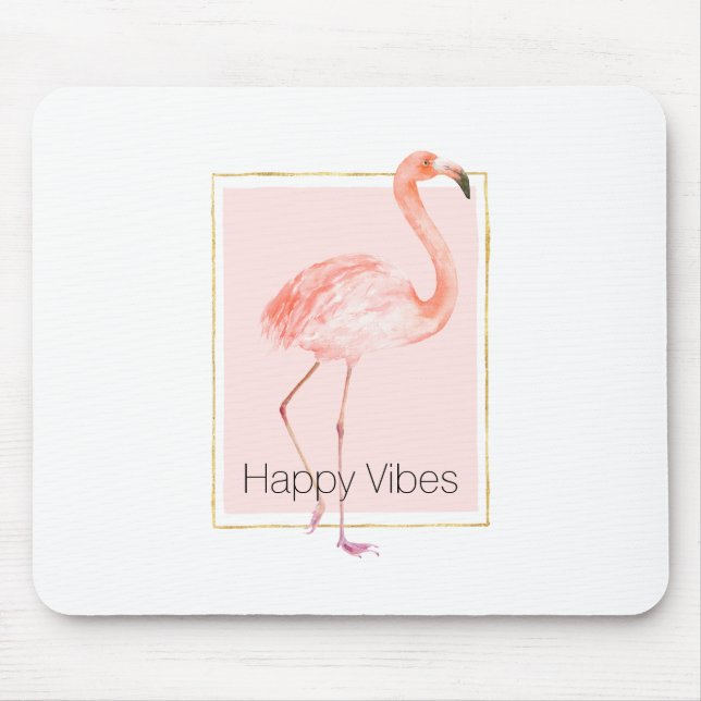 Happy Pink Flamingo Mousepad (Vorne)
