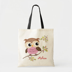 Happy Pink Owl Tote Tasche