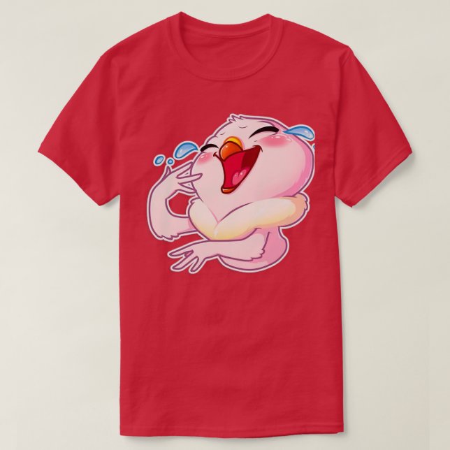 Happy Pink Taube Cartoon T-Shirt (Design vorne)