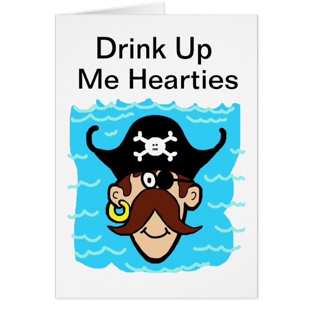 Happy Pirate "Drink Up" Card (Vorne)