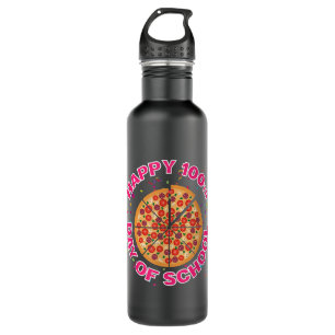 Happy Pizza 100th Day of School Funny Pizza Liebha Edelstahlflasche