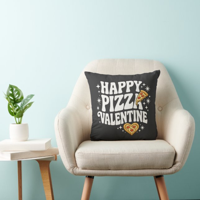 Happy Pizza Valentine Funny Pizza Love Design Kissen (Stuhl )