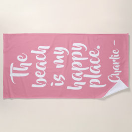 Happy Place individuelle Name Badetuch