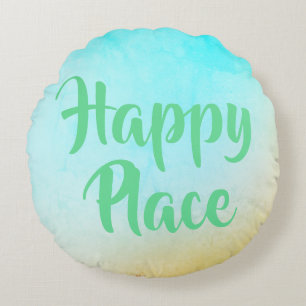 Happy Place Rundes Kissen