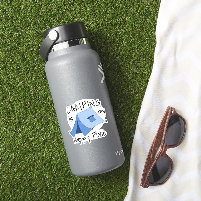 Happy Place Zent Camping Vinyl Sticker (HydroFlask Insitu)