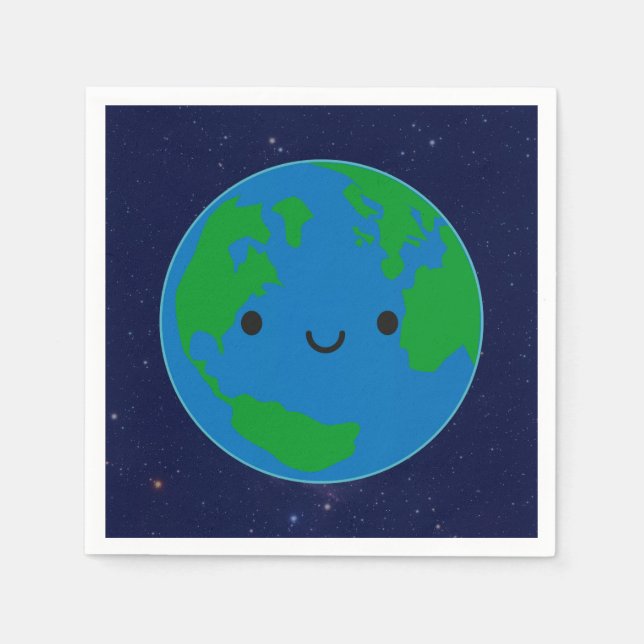 Happy Planet Earth Serviette (Vorderseite)