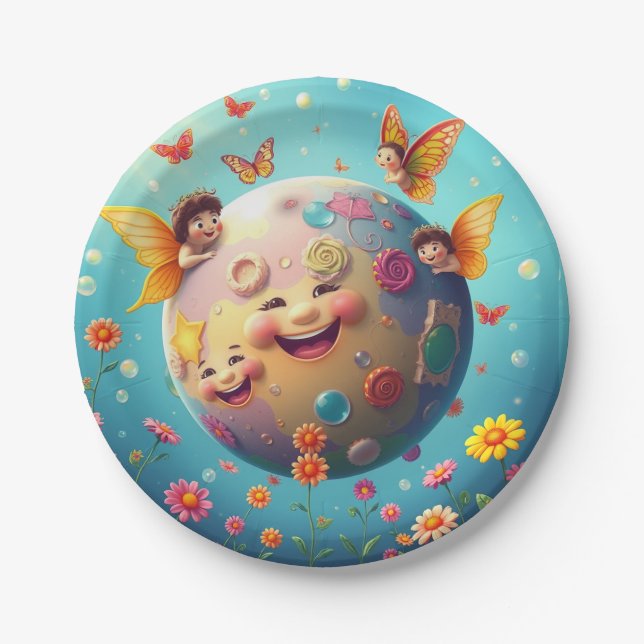Happy Planet Plate Pappteller (Vorderseite)