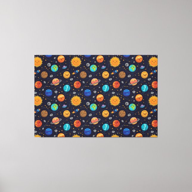 Happy Planets Canvas Print Leinwanddruck (Vorderseite)
