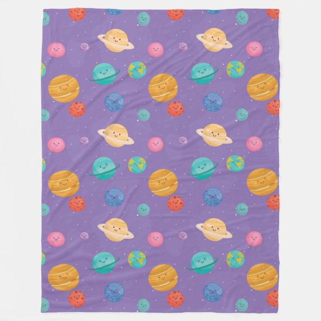 Happy Planets Fleece Blanket (Vorderseite)