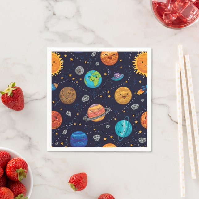 Happy Planets Paper Napkins Serviette (Beispiel)