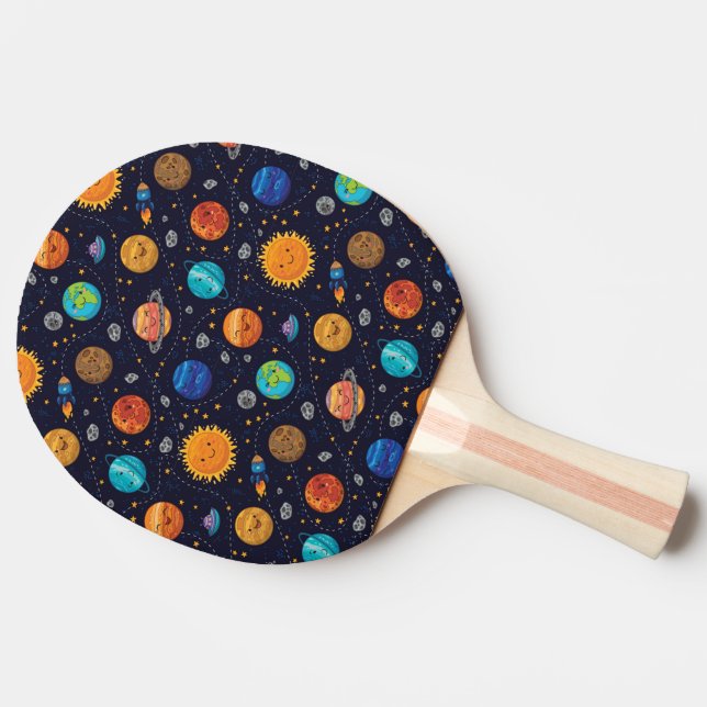 Happy Planets Ping Pong Paddle Tischtennis Schläger (Seitenansicht)