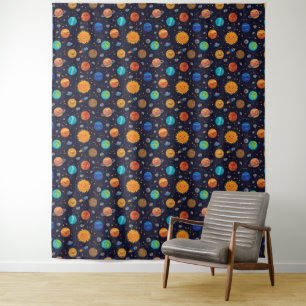 Happy Planets Tapestry Wandteppich