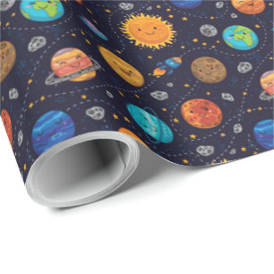 Happy Planets Wrapping Paper Geschenkpapier
