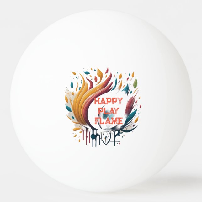 Happy Play Flame Design für Spaß und Lebensfreude Tischtennisball (Vorderseite)