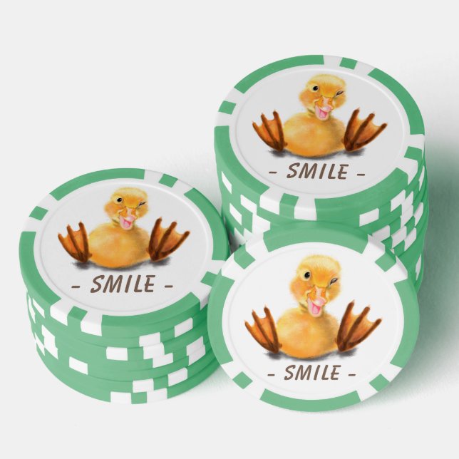 Happy Playful Duck Funny Poker Chips Lächeln (Stapel)