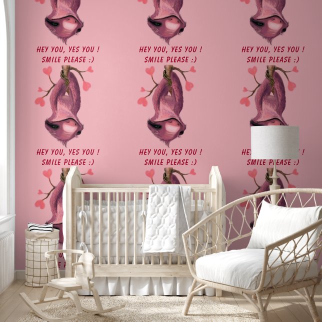 Happy Playful Sloth Custom Text Funny Tapete (Kinder)