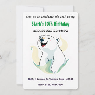 Happy Polar Bear Geburtstag Personalisiert Einladung