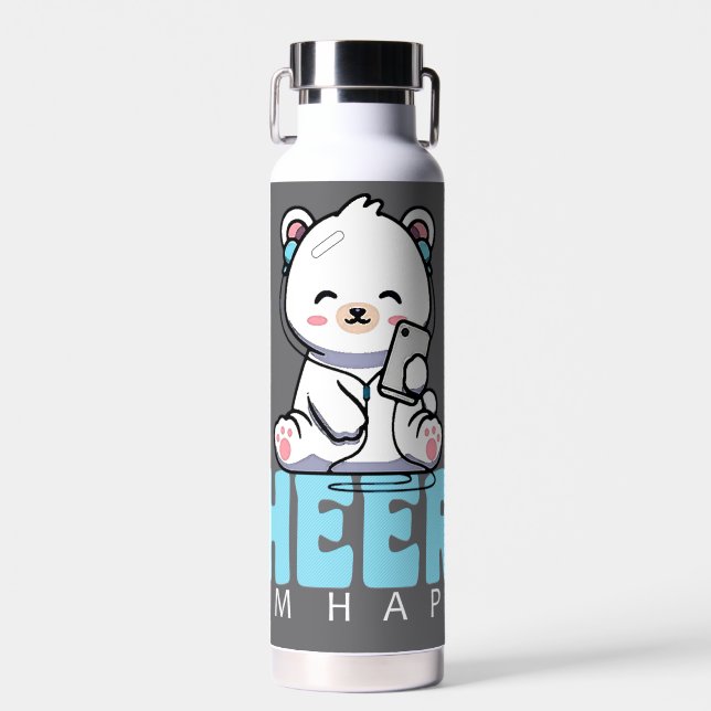 Happy Polar Bear Trinkflasche (Vorne)