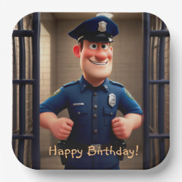 Happy Policeman Birthday Pappteller