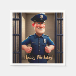 Happy Policeman Birthday Serviette