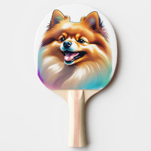 Happy Pomerian Dog Pet Tischtennis Schläger