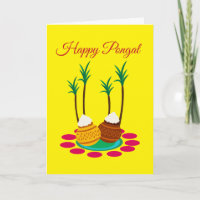 Happy Pongal, mit einem Pot of Reis und Pflanze Ca