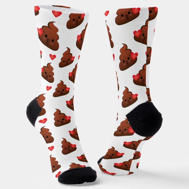 Happy Poop Emoji Socks Emoticon Pile of Poo Socken (Gewinkelt)