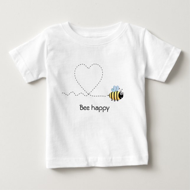 Happy positive Biene in Liebe Cartoon Baby Shirt (Vorderseite)