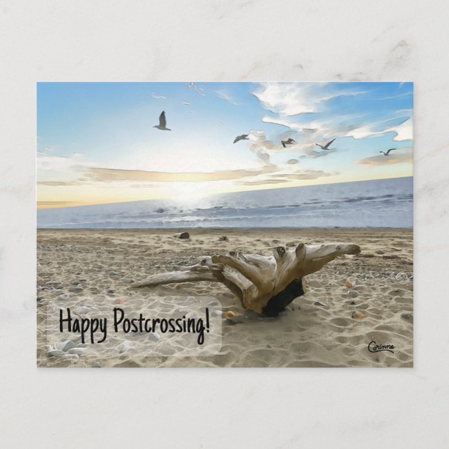 Happy Postcross Beach - Postcard Postkarte (Vorderseite)