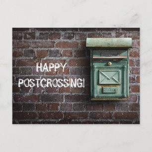 Happy postcross boîte à lettre verte postkarte
