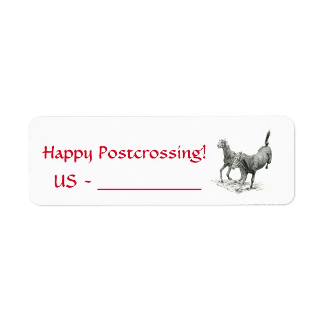 Happy Postcross Horse Labels (Vorne)