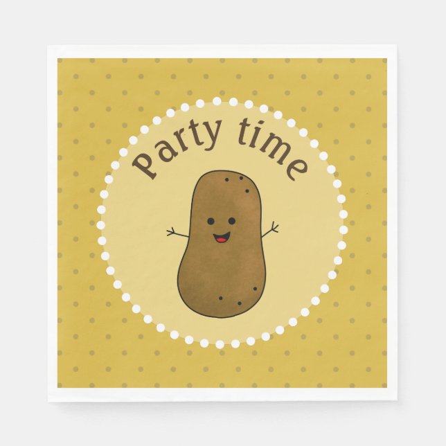 Happy Potato Party Time Serviette (Vorderseite)
