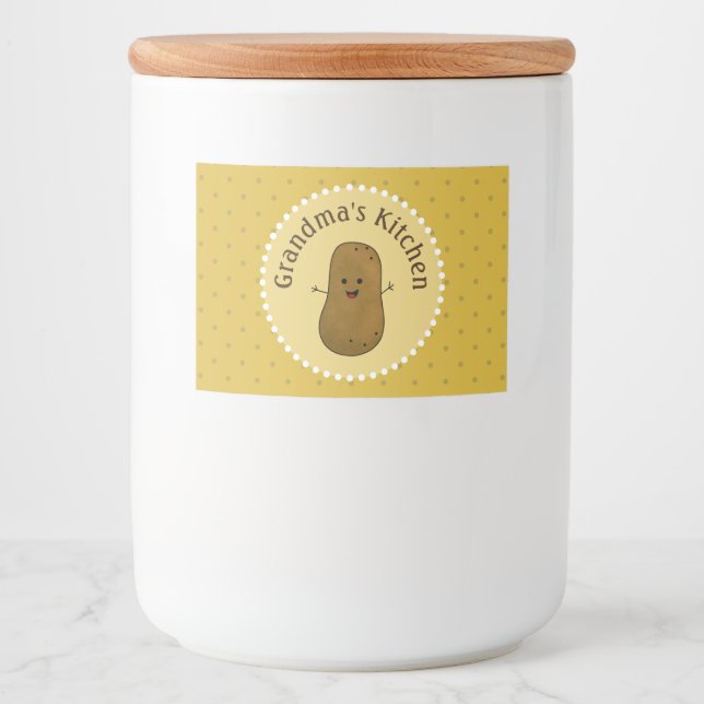 Happy Potato Personalisiert Lebensmitteletikett (Vorderseite)
