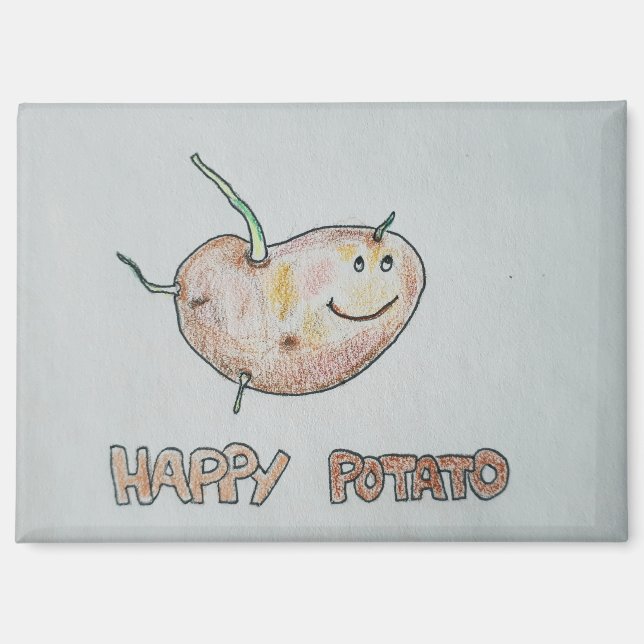 Happy Potato Rectangle Magnet (Vorderseite)