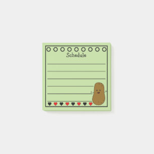 Happy Potato Schedule Green Post-it Klebezettel
