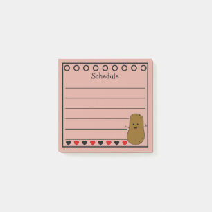 Happy Potato Schedule Pink Post-it Klebezettel