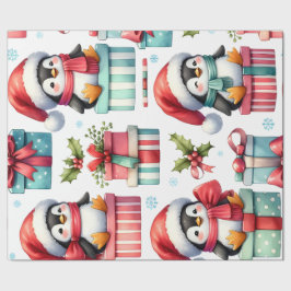 Happy Present Pinguins Wrapping Paper Geschenkpapier