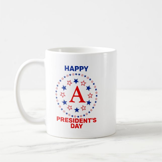 Happy President's day custom monogram Kaffeetasse (Links)