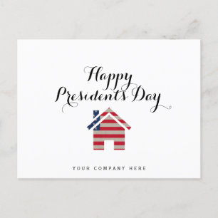 Happy President's Day Real Anwesen House Postcard Postkarte